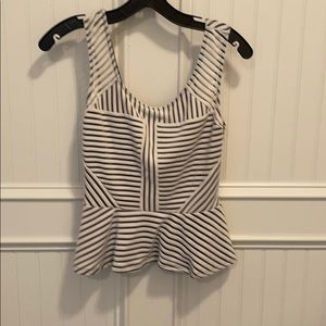 Moving sale! Black and white Bebe peplum top